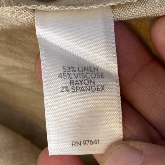 NWT J.Jill Women's Linen Stretch Pants Small Beige Straight Elastic Waist Casual - Picture 7 of 12